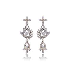 Designer Earrings with Certified Diamonds in 18k Gold - NK0827PER